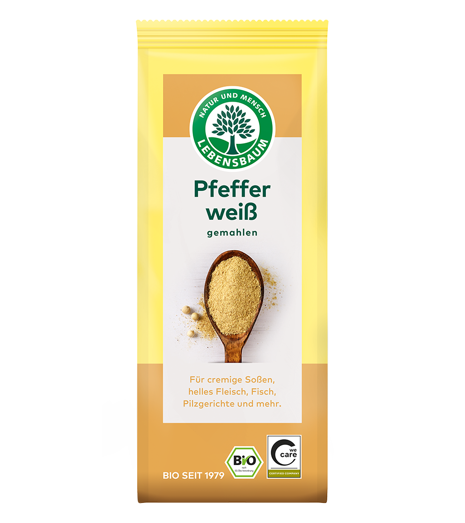 Weißer Pfeffer, gemahlen     Bio Pfeffer weiß Gewürz