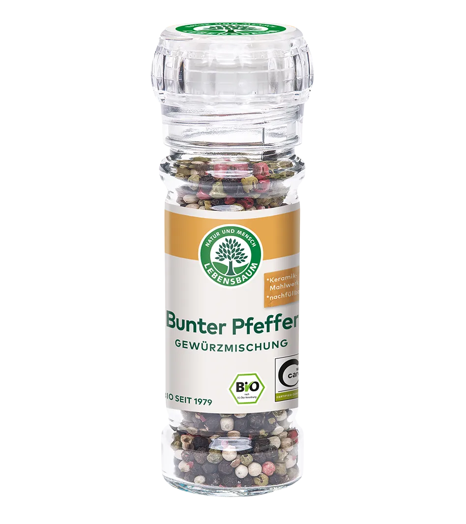 Bio Pfeffer bunt Mühle Gewürz