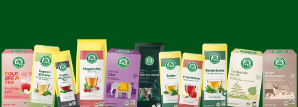 Promotionsbanner mit fünf Gewürzpackungen auf grünem Hintergrund