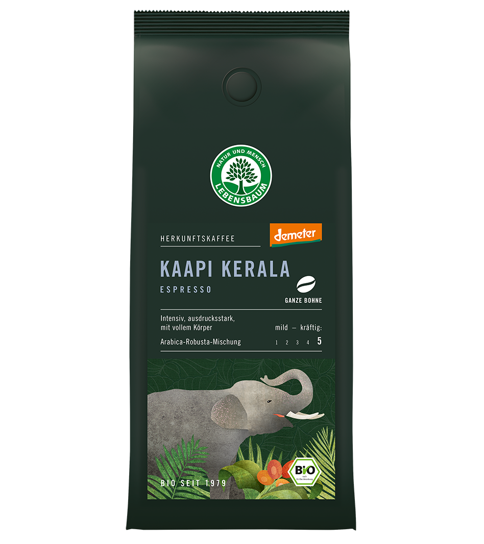 Bio Kaapi Kerala Espresso Kaffee ganze Bohne