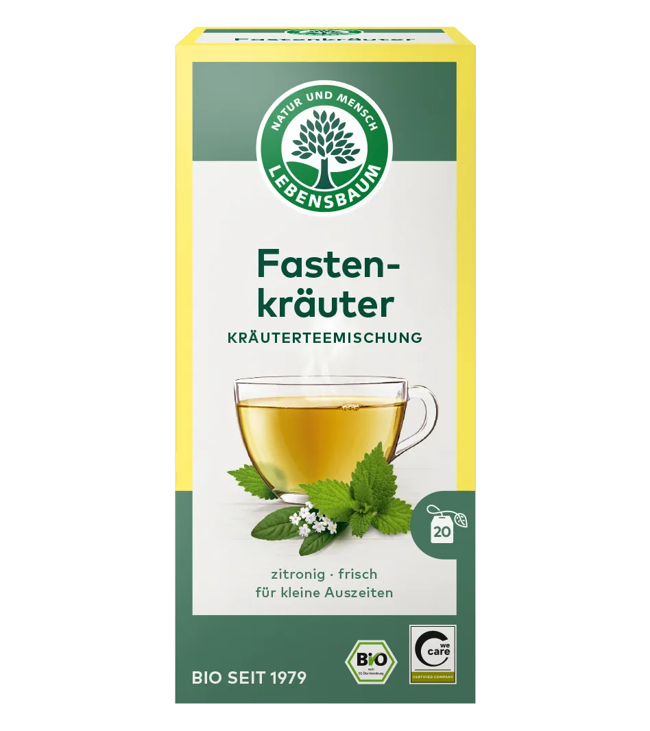 Lebensbaum Fasten Kräutertee, Bio, 20 Teebeutel, zitronig frisch für kleine Auszeiten