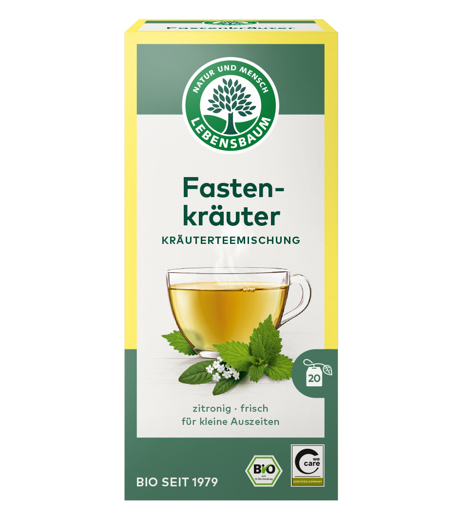 Lebensbaum Fasten Kräutertee, Bio, 20 Teebeutel, zitronig frisch für kleine Auszeiten