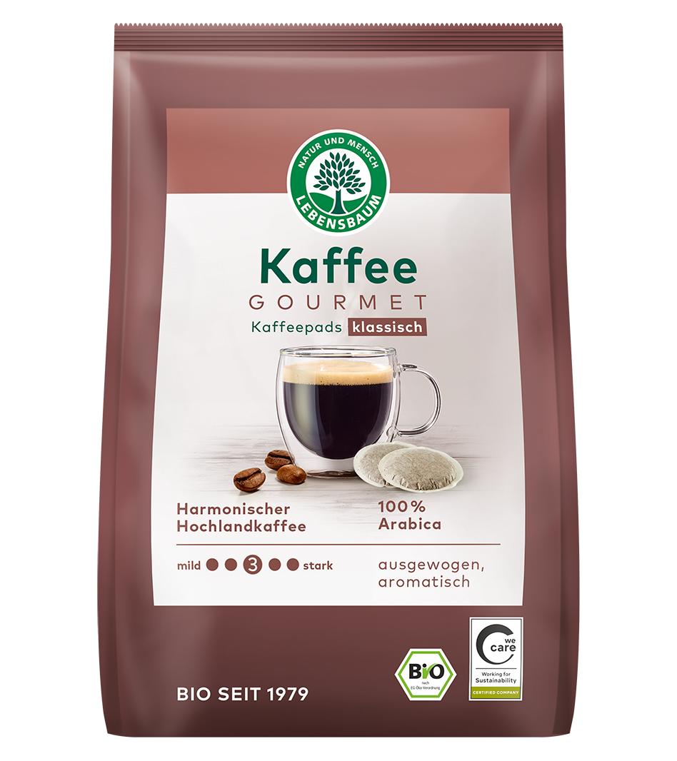 Kaffee Gourmet Pads, klassisch Bio Gourmet Kaffe Pads