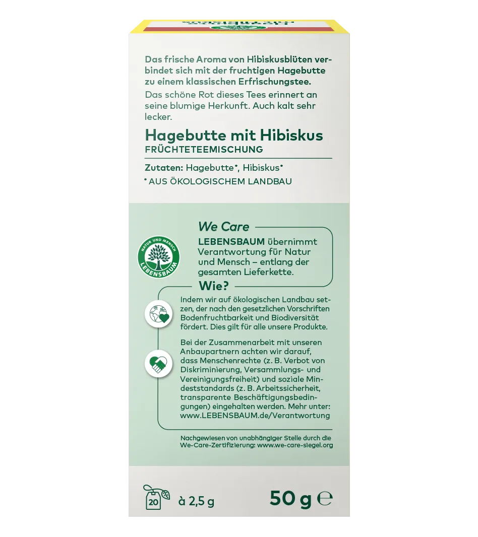Bio Hagebutte mit Hibiskus Tee Rückseite