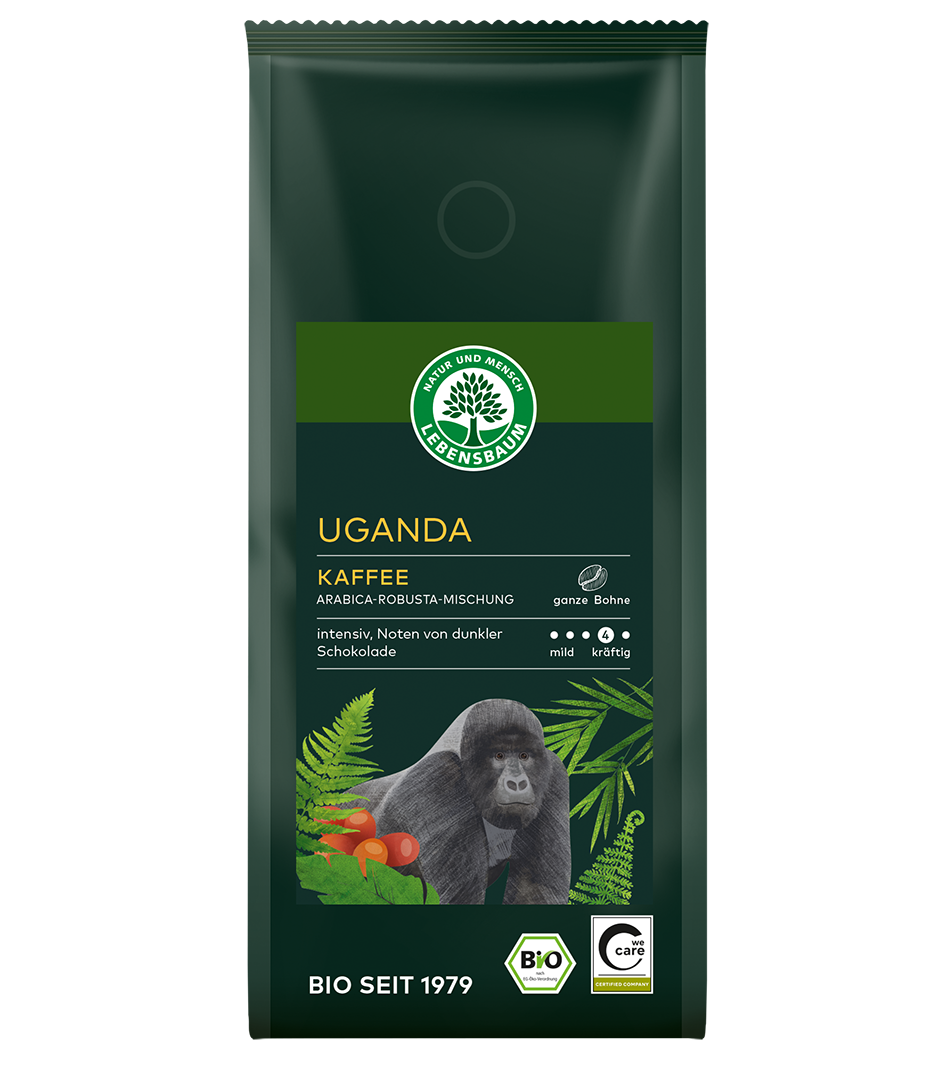 Uganda Kaffee, ganze Bohne, 250 g Bio Uganda Kaffee Bohne