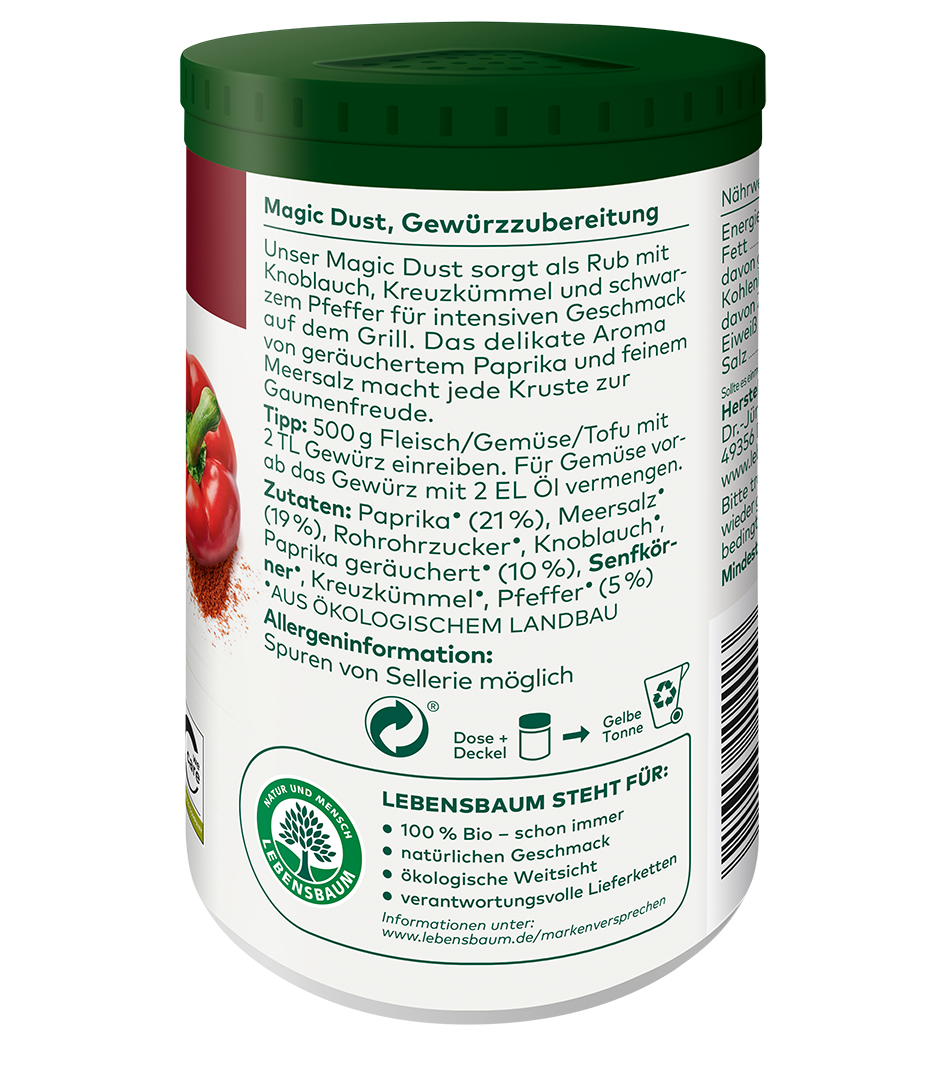 Bio Magic Dust Gewürz Seitenansicht
