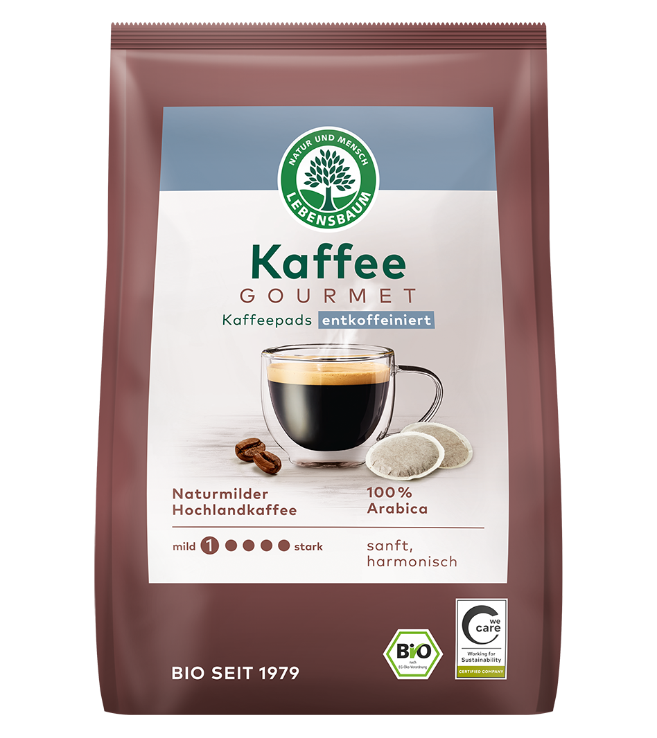 Bio Gourmet Kaffee Pads entkoffeiniert