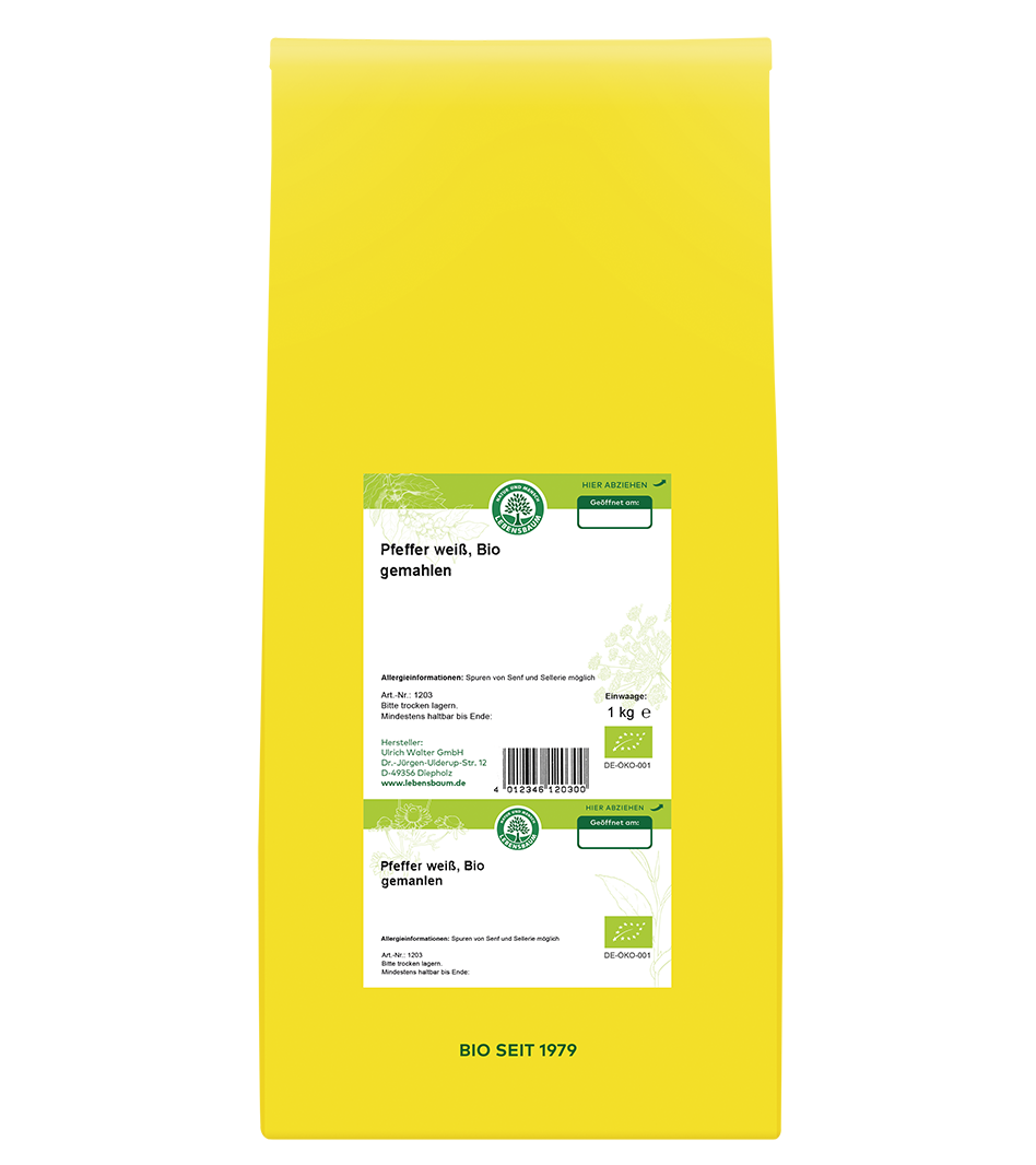 Pfeffer weiß, gemahlen 1 kg Pfeffer weiß, gemahlen 1 kg