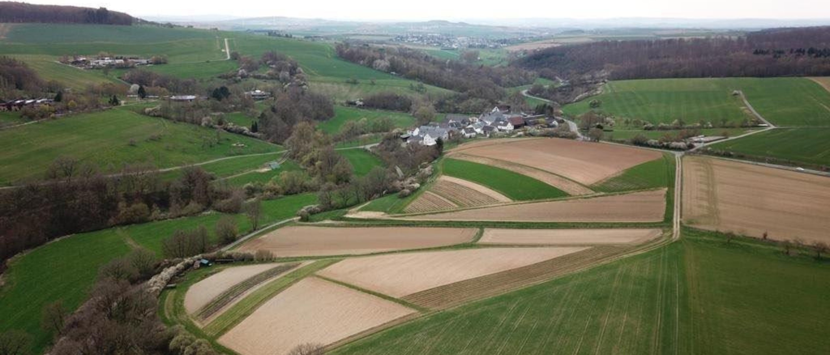 Felder der Gemeinde Hünfelden in Deutschland