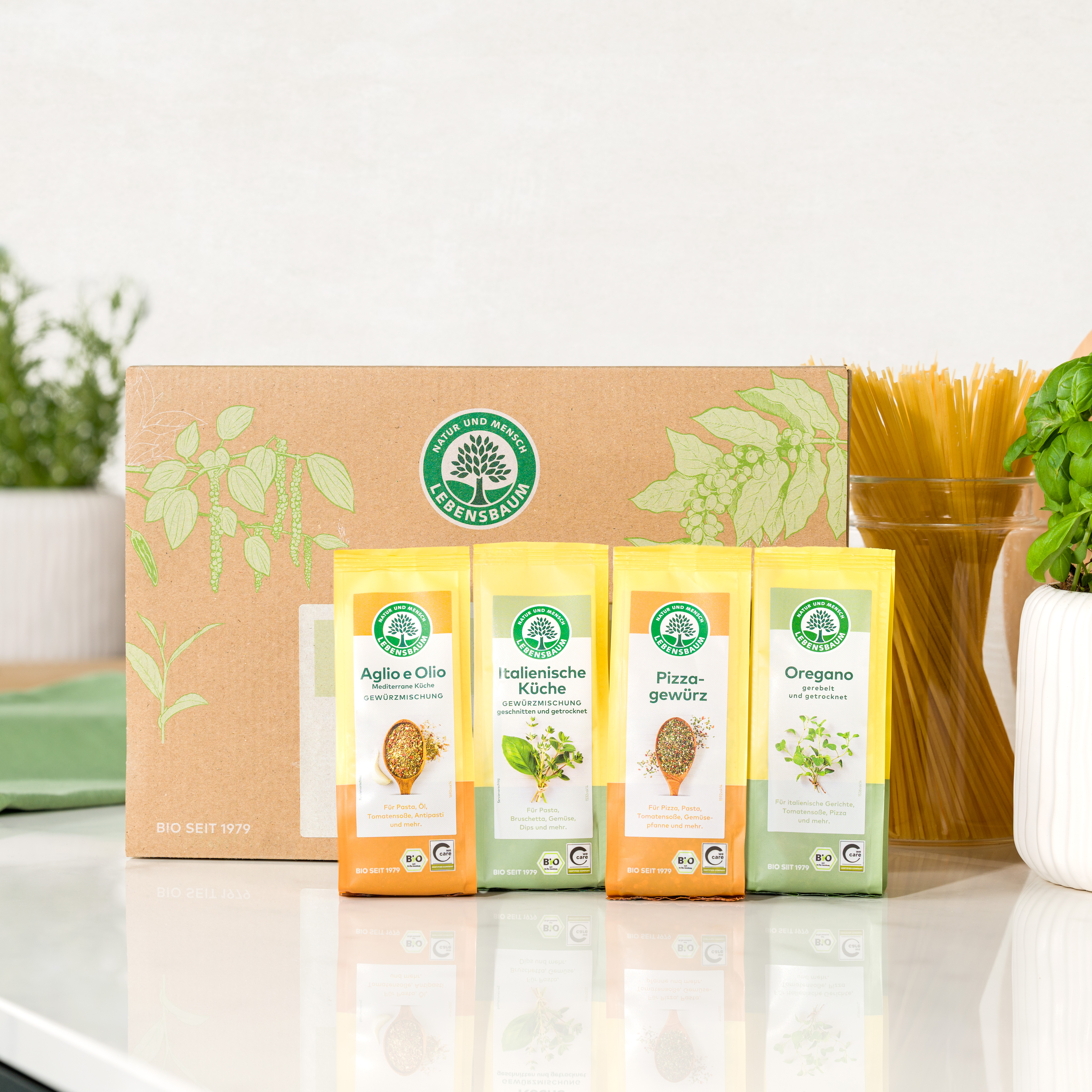 Bio Gewürze Aglio e Olio, Italienische Küche, Pizzagewürz, Oregano Set