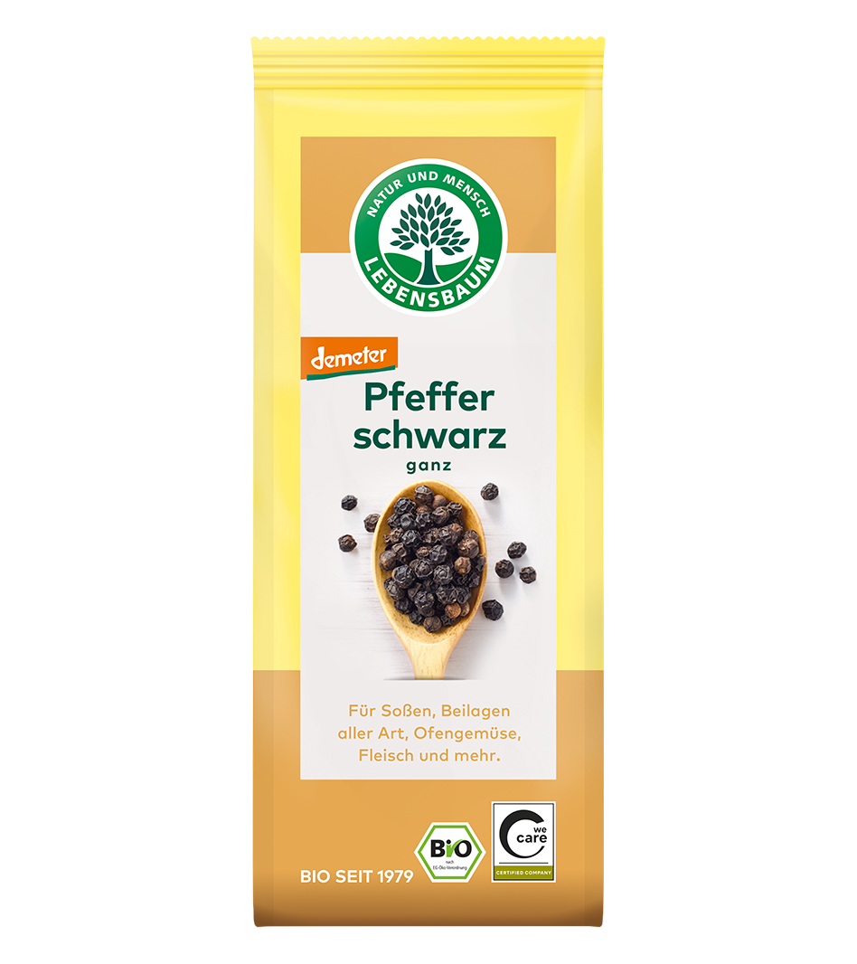 Schwarzer Pfeffer, ganz Bio Pfeffer ganz Gewürz