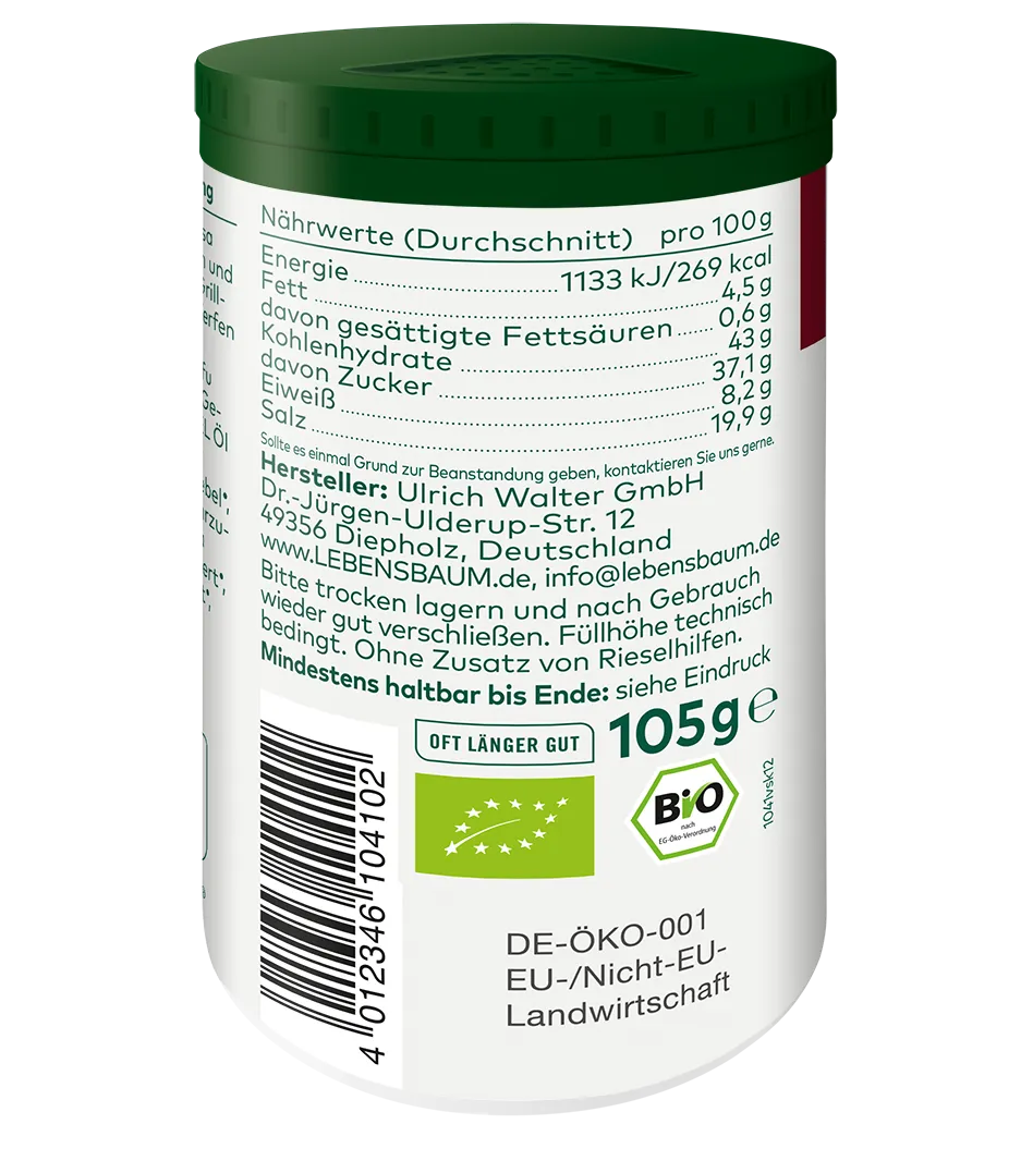 Bio Pepperrub Gewürz Seitenansicht