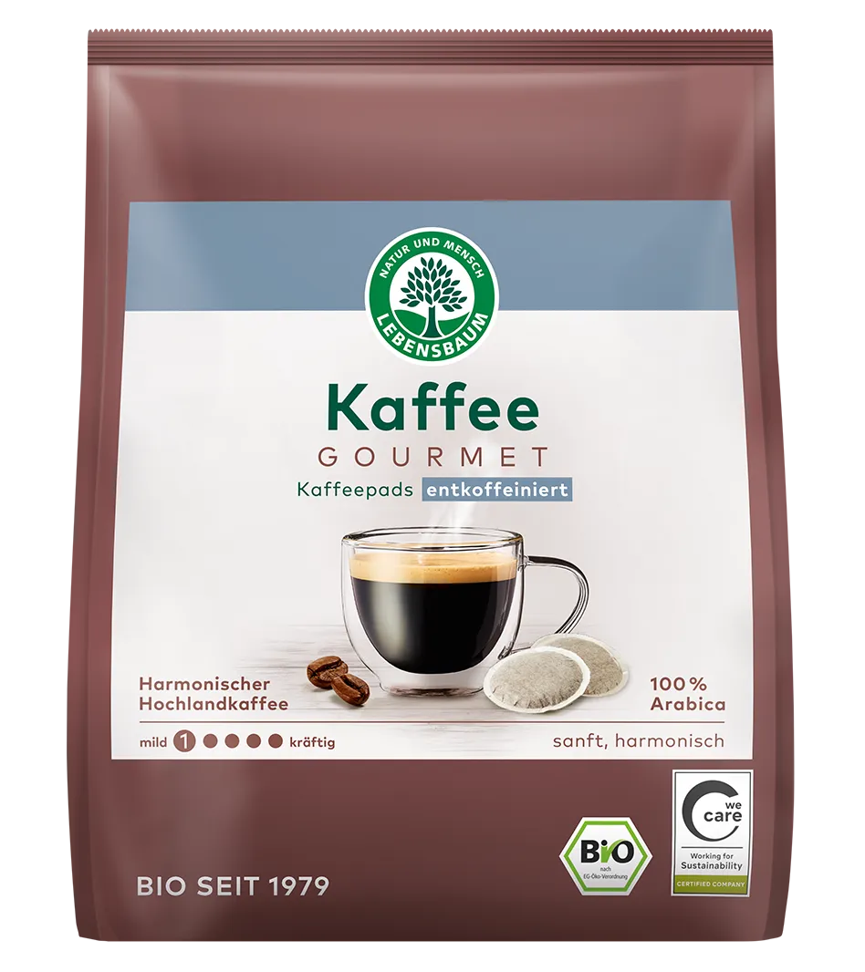 Bio Gourmet Kaffee Pads entkoffeiniert