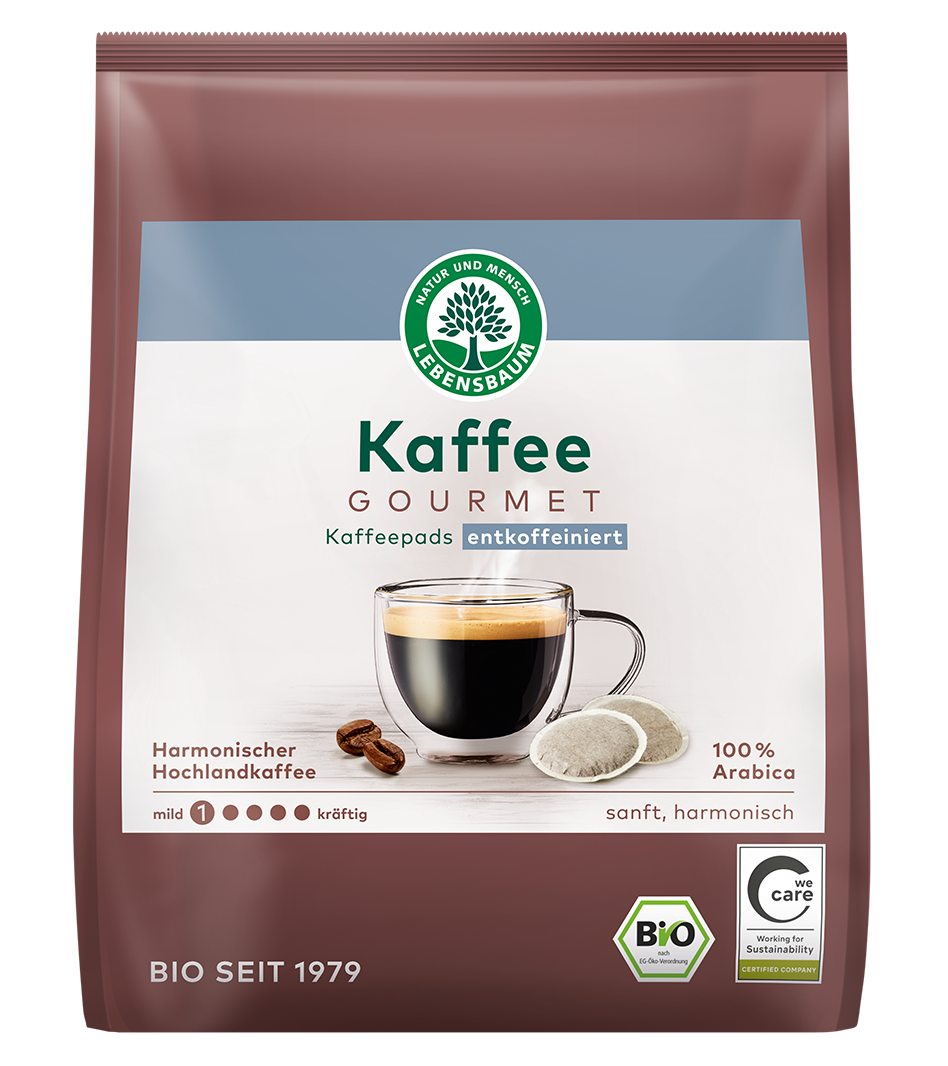 Bio Gourmet Kaffee Pads entkoffeiniert