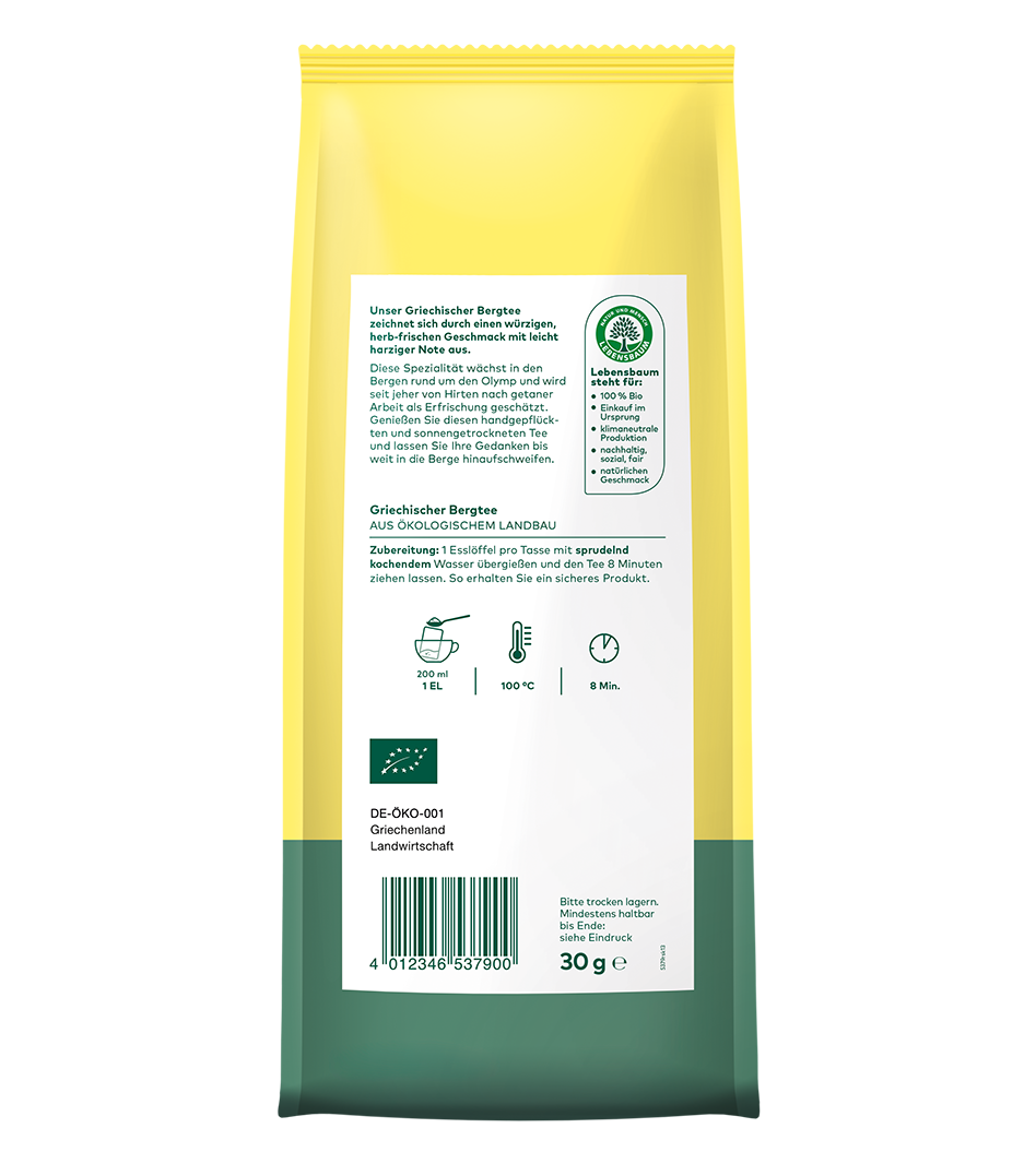 Bio Griechischer Bergtee Rückseite