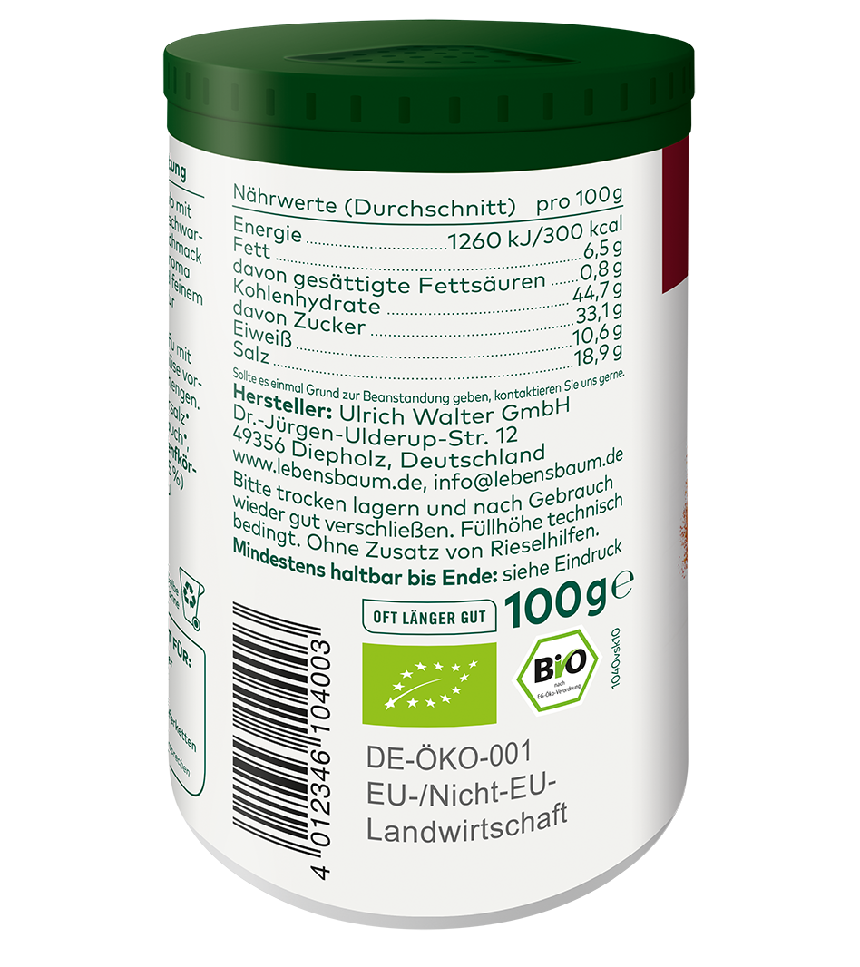 Bio Magic Dust Gewürz Rückseite