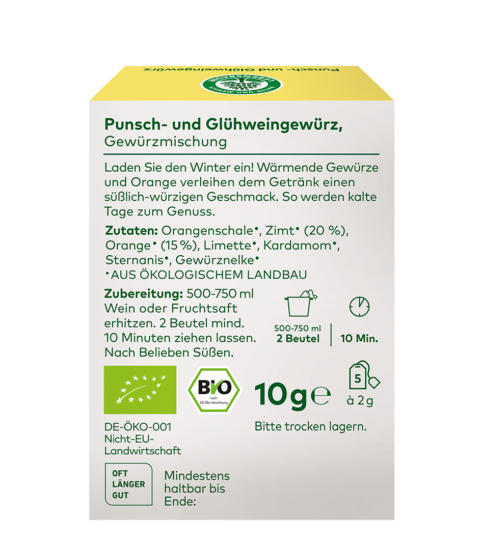 Bio Punsch- und Glühweingewürz - feinste Bioqualität
