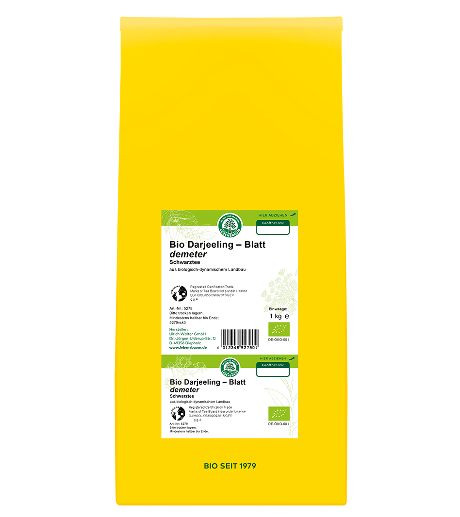 Darjeeling - Schwarztee, Blatt, demeter 1 kg, loser Tee
