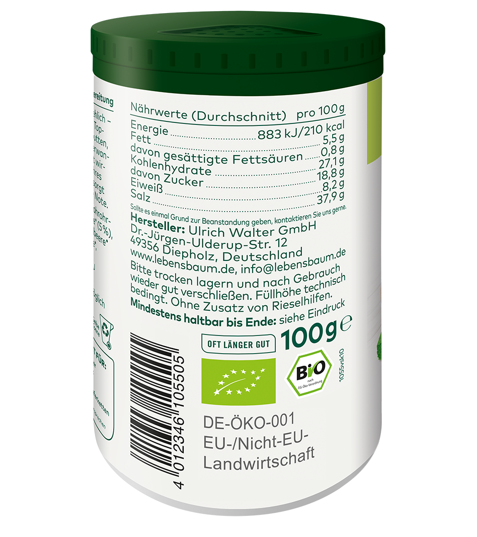 Linke Seite der Verpackung Avocado