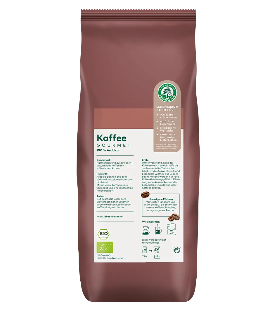 Bio Gourmet Kaffee Rückseite