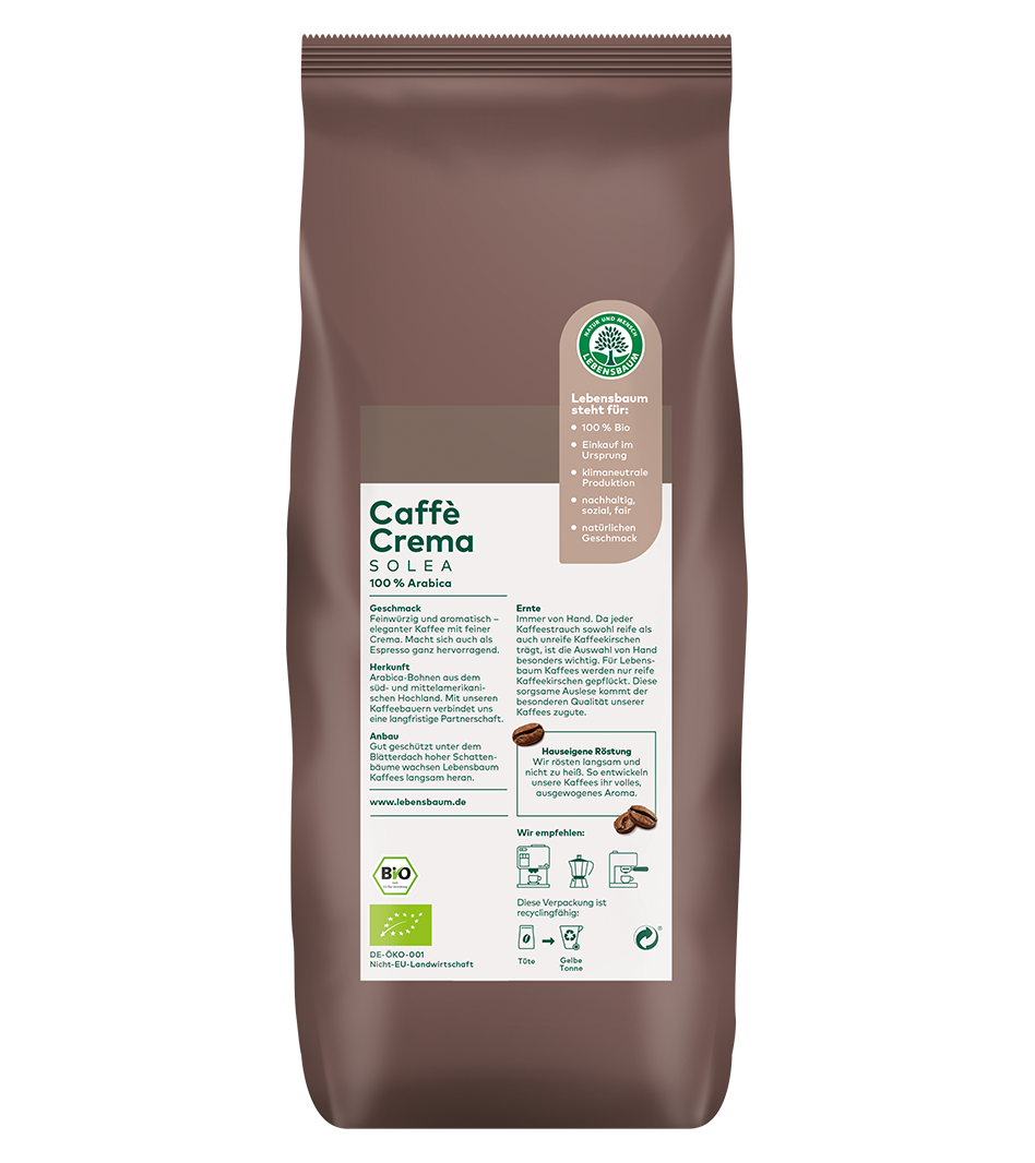 Bio Caffe Crema Solea Rückseite