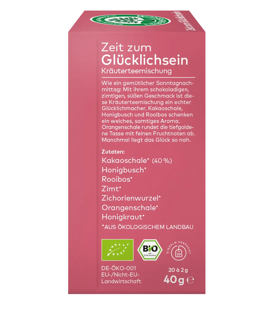 Bio Zeit zum Glücklichsein Tee links