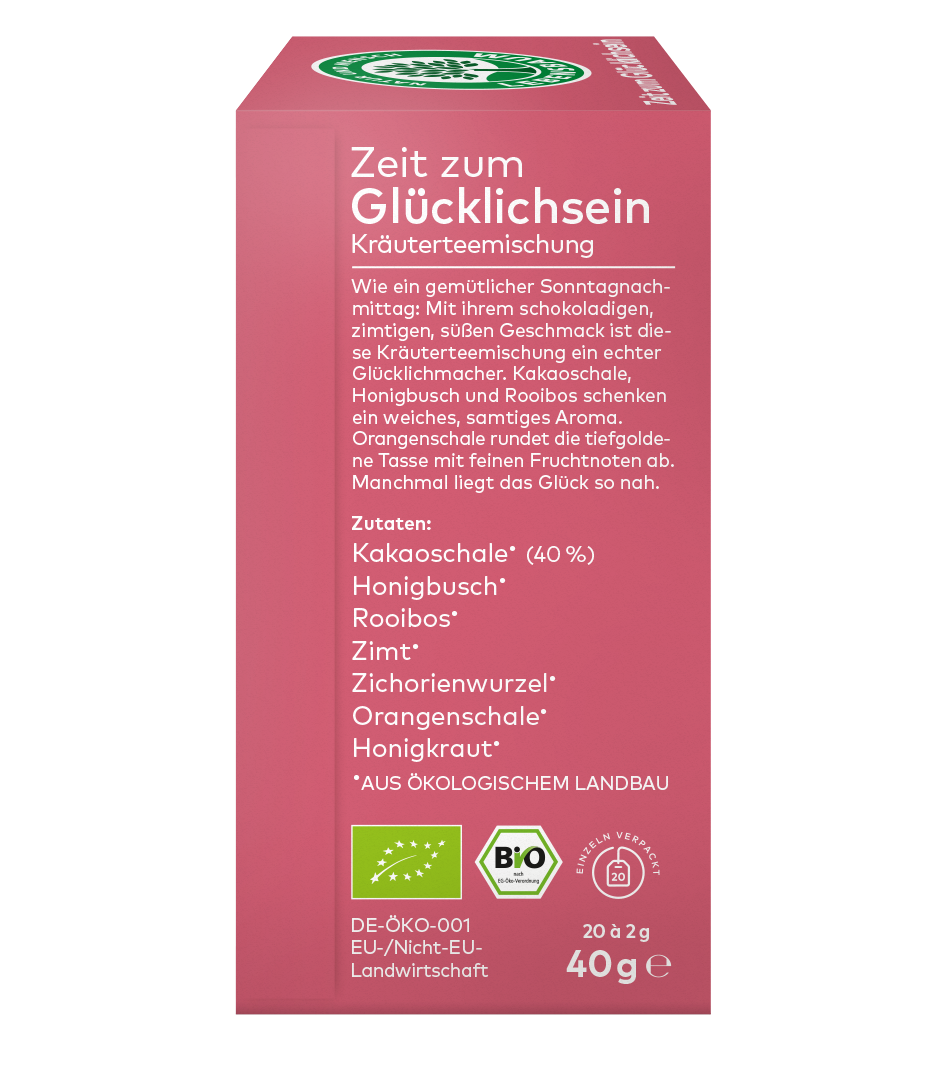 Bio Zeit zum Glücklichsein Tee links