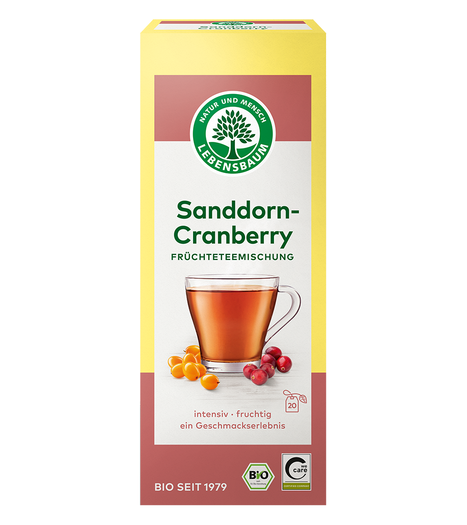 Sanddorn-Cranberry, Teebeutel  Bio Sanddorn-Cranberry Tee