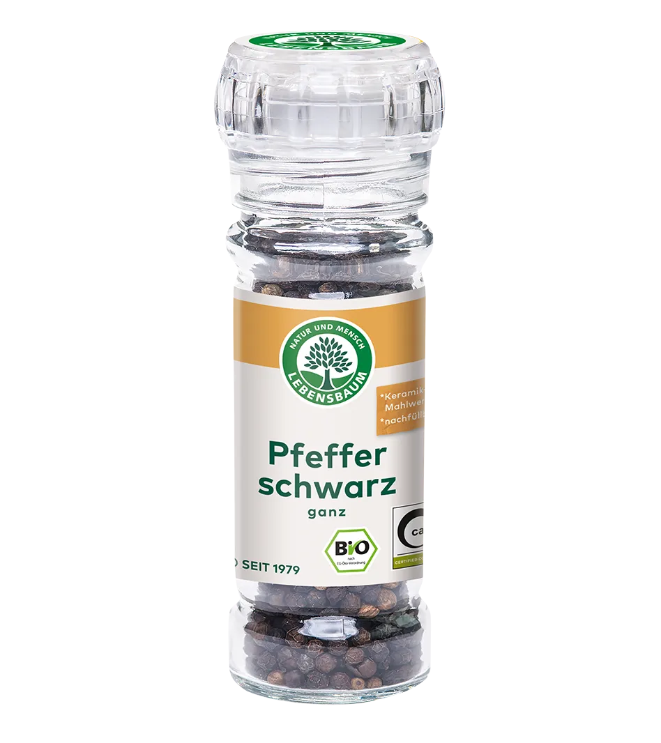 Bio Pfeffer schwarz Mühle Gewürz