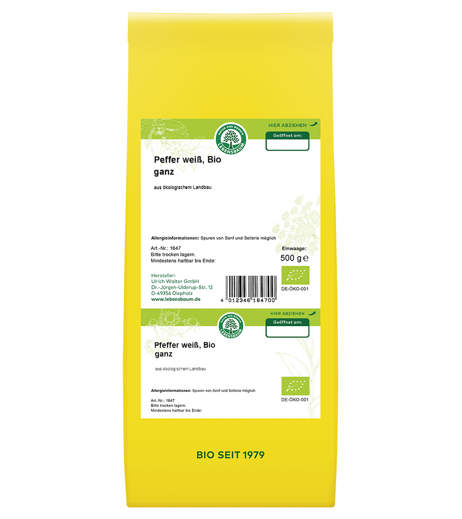 Pfeffer weiß, ganz 500 g Pfeffer weiß, ganz 500 g