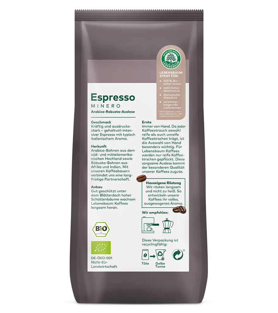 Bio Espresso Minero Rückseite